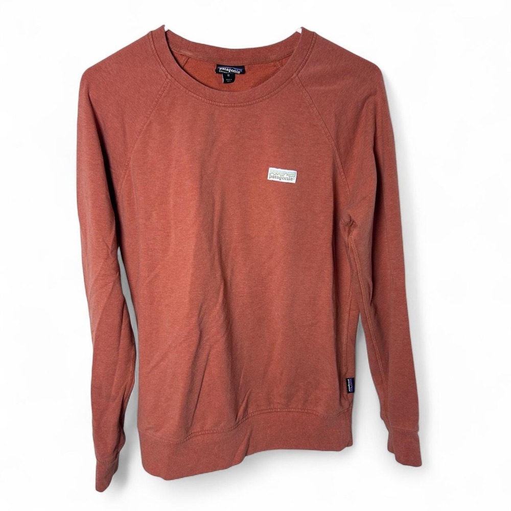 Patagonia Womens Pastel P-6 Label Ahnya Crew Sweatshirt Orange